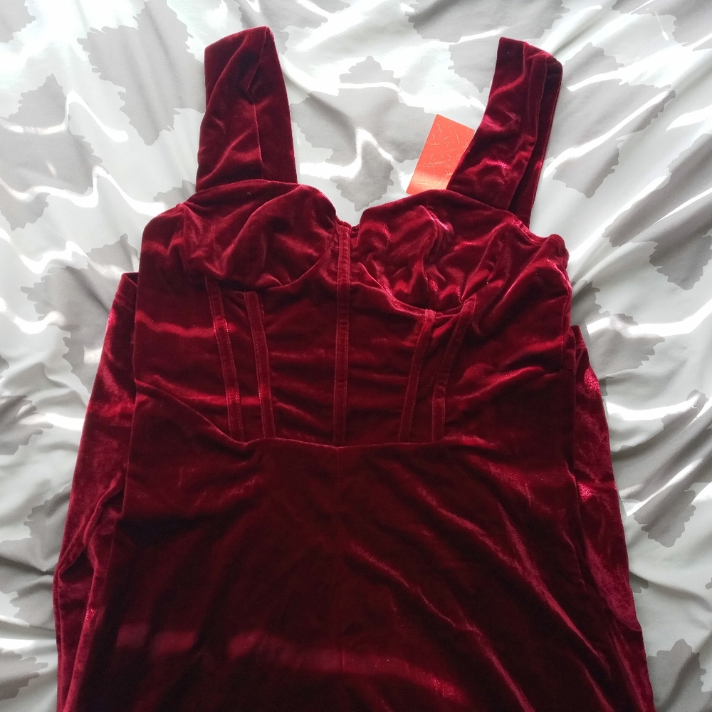 Wine velvet jumpsuit